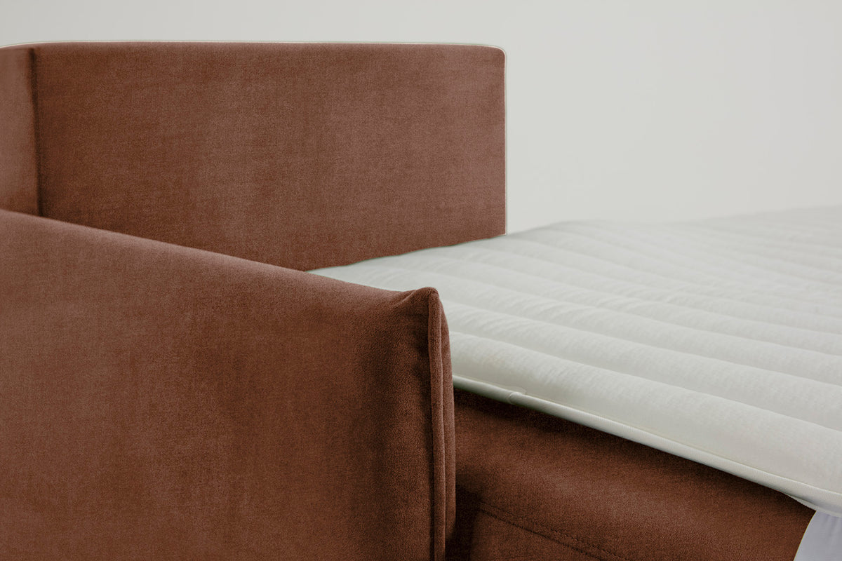 Model 12 Sofa Bed with Storage 3 Seater Left Chaise, Russet
