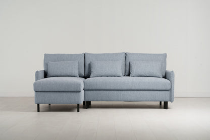 Model 12 Sofa Bed with Storage 3 Seater Left Chaise, Seaglass