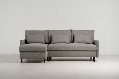Model 12 Sofa Bed with Storage 3 Seater Left Chaise, Shadow
