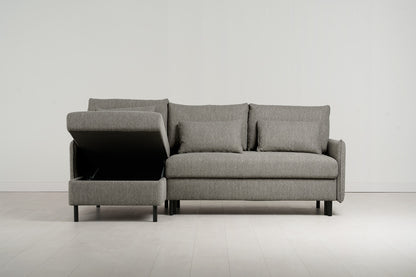 Model 12 Sofa Bed with Storage 3 Seater Left Chaise, Shadow