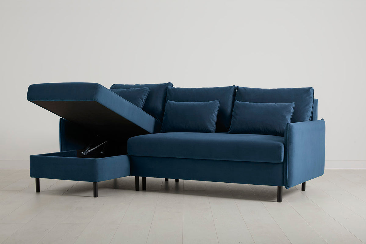 Model 12 Sofa Bed with Storage 3 Seater Left Chaise, Teal