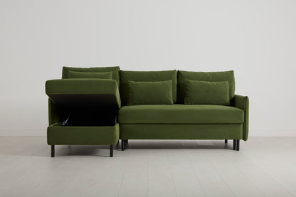 Model 12 Sofa Bed with Storage 3 Seater Left Chaise, Vine