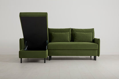 Model 12 Sofa Bed with Storage 3 Seater Left Chaise, Vine