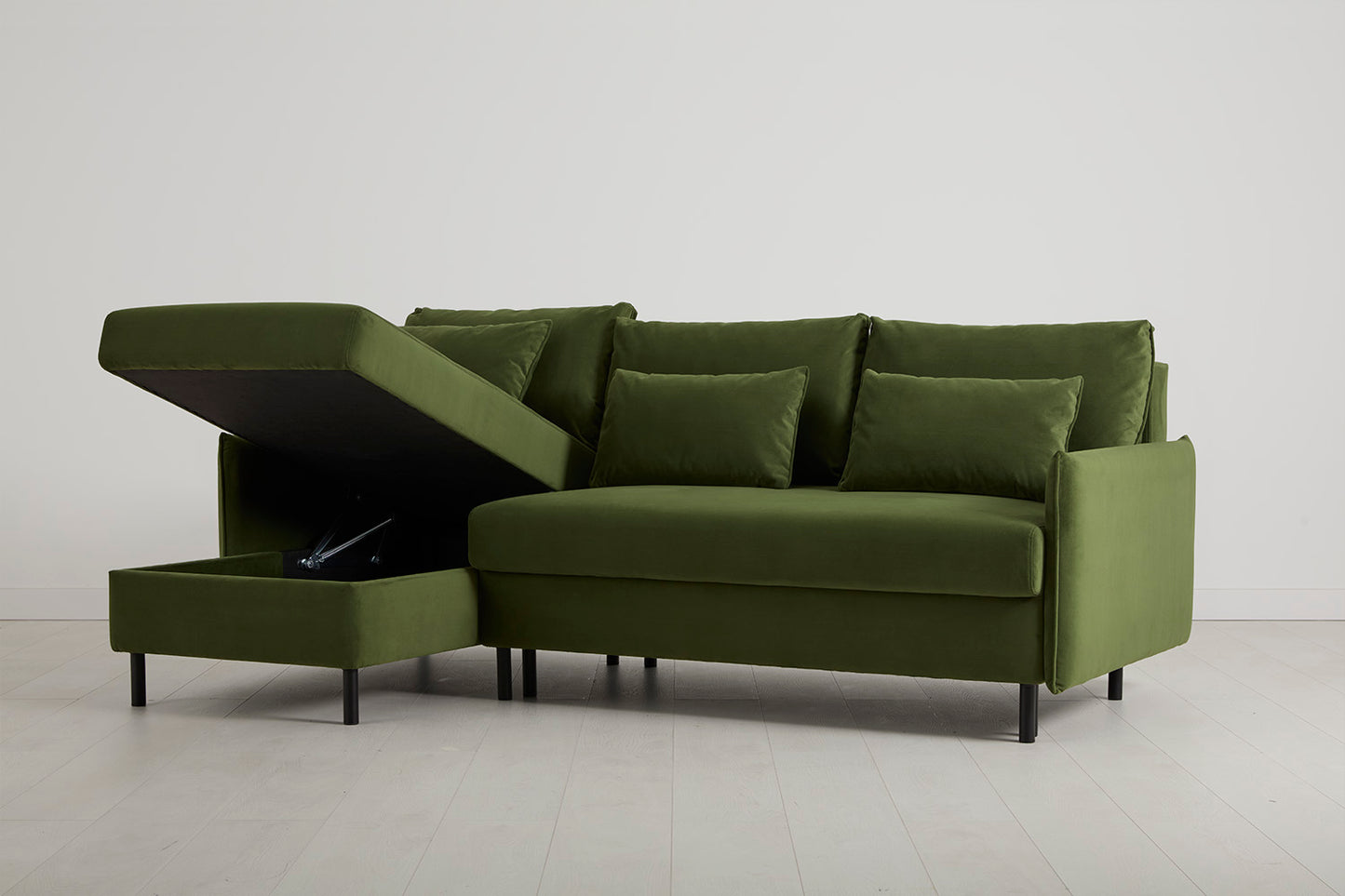 Model 12 Sofa Bed with Storage 3 Seater Left Chaise, Vine