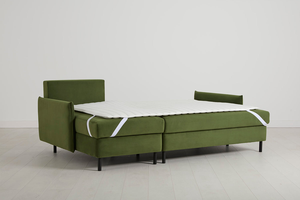 Model 12 Sofa Bed with Storage 3 Seater Left Chaise, Vine