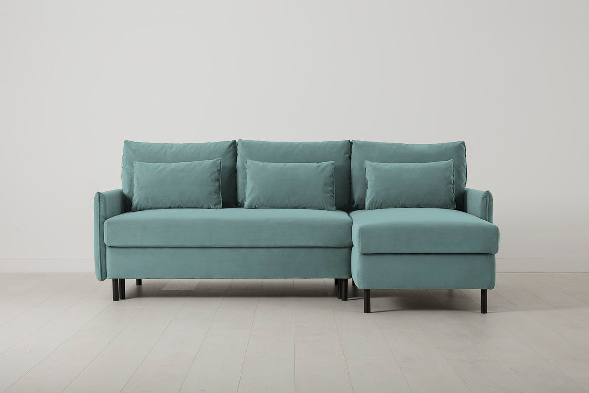 Model 12 Sofa Bed with Storage 3 Seater Right Chaise, Airforce