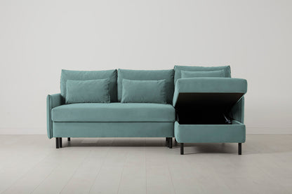 Model 12 Sofa Bed with Storage 3 Seater Right Chaise, Airforce