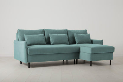 Model 12 Sofa Bed with Storage 3 Seater Right Chaise, Airforce