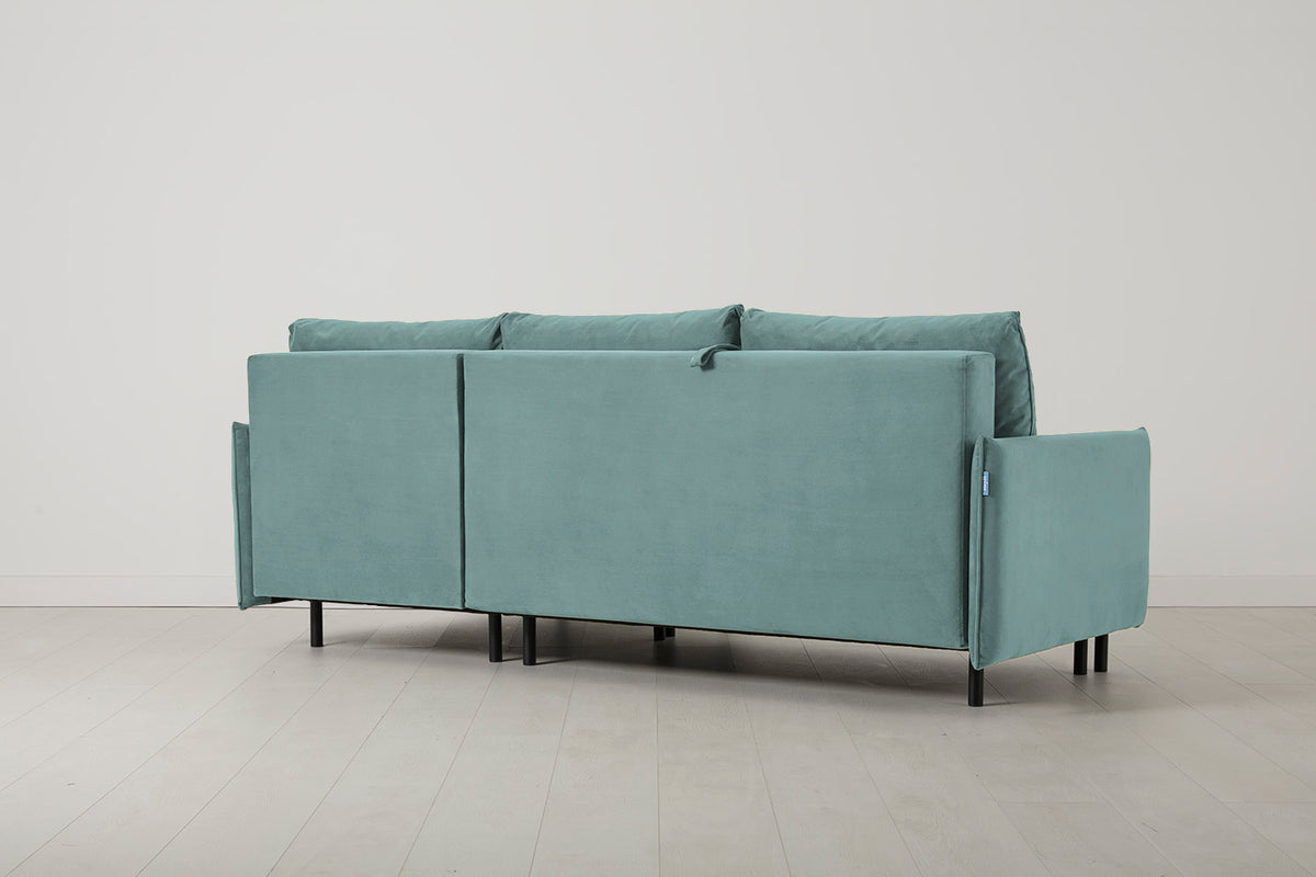 Model 12 Sofa Bed with Storage 3 Seater Right Chaise, Airforce