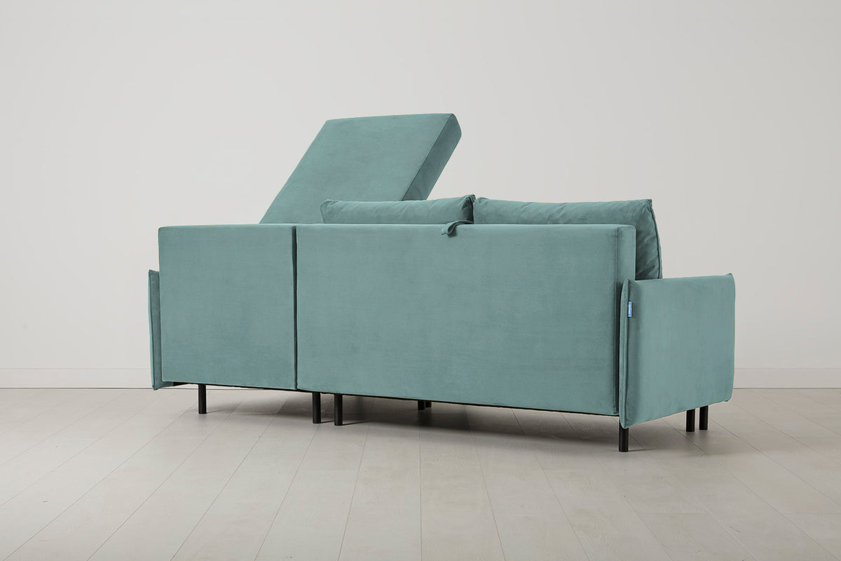 Model 12 Sofa Bed with Storage 3 Seater Right Chaise, Airforce