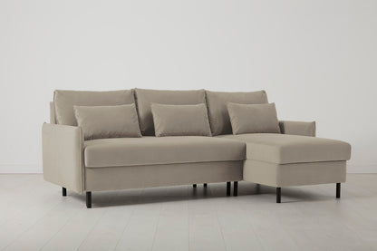 Model 12 Sofa Bed with Storage 3 Seater Right Chaise, Bone