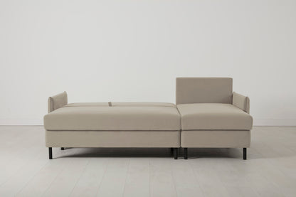 Model 12 Sofa Bed with Storage 3 Seater Right Chaise, Bone