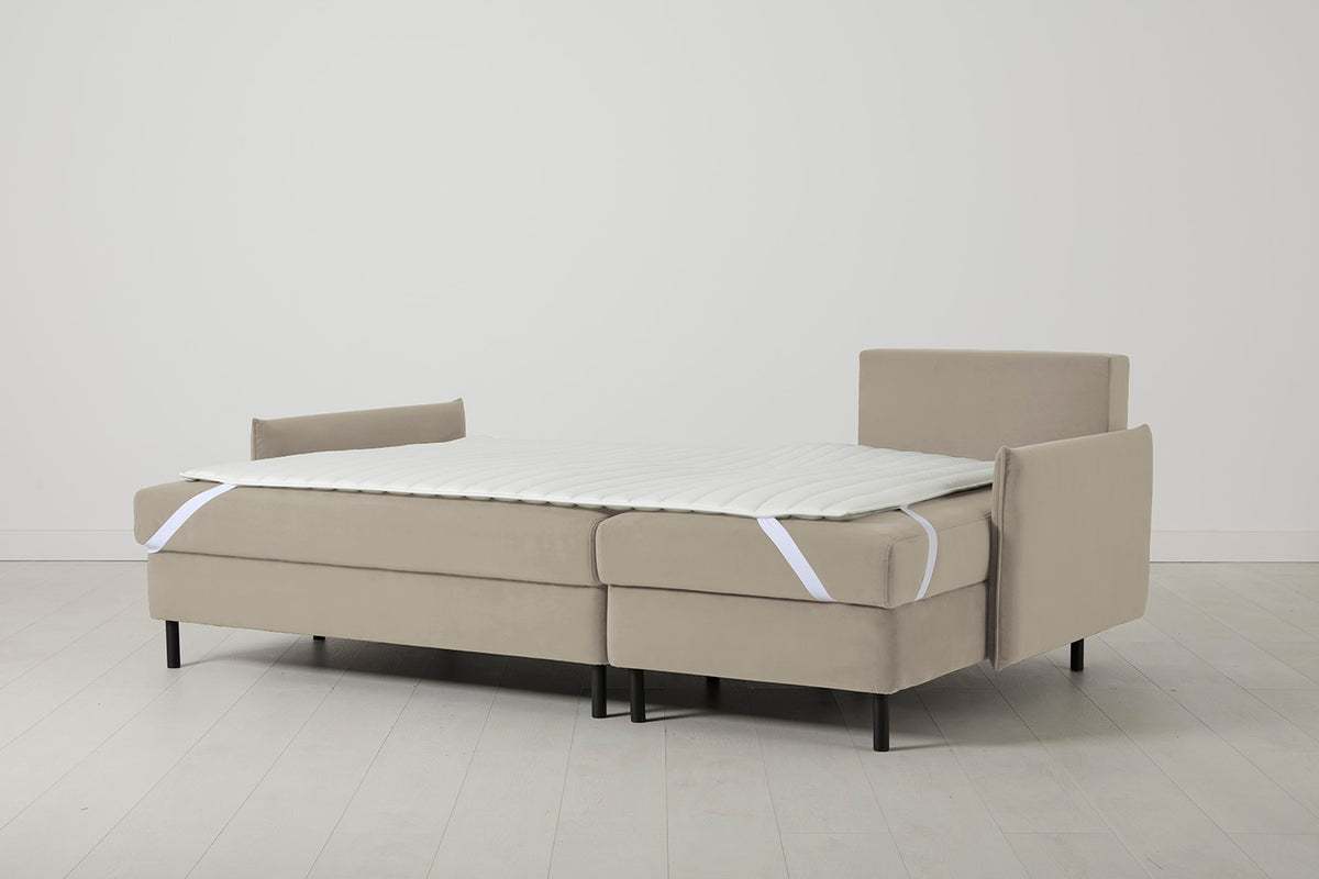 Model 12 Sofa Bed with Storage 3 Seater Right Chaise, Bone