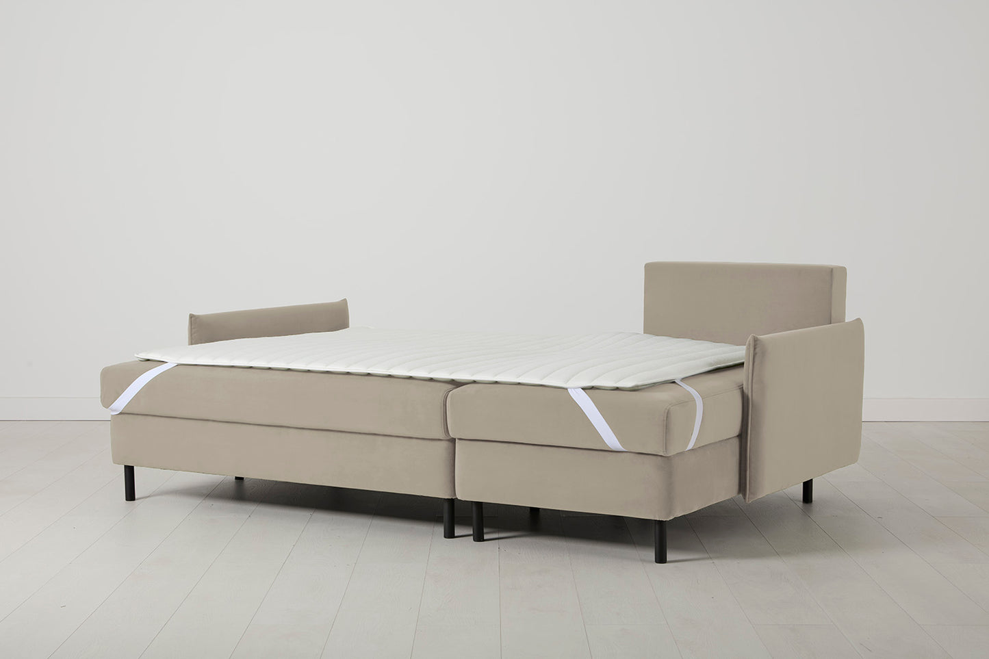 Model 12 Sofa Bed with Storage 3 Seater Right Chaise, Bone