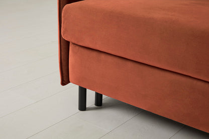 Model 12 Sofa Bed with Storage 3 Seater Left Chaise, Brick