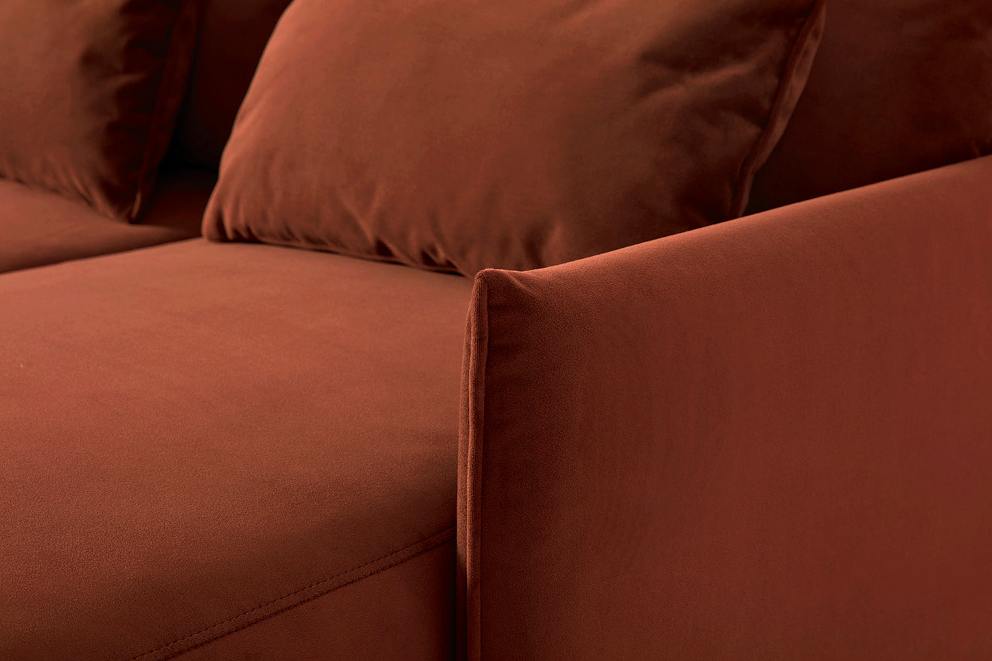 Model 12 Sofa Bed with Storage 3 Seater Right Chaise, Brick