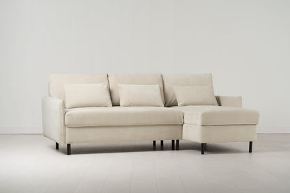 Model 12 Sofa Bed with Storage 3 Seater Right Chaise, Chalk