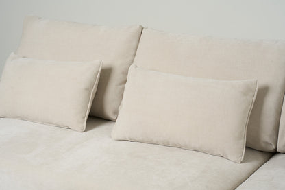 Model 12 Sofa Bed with Storage 3 Seater Left Chaise, Chalk