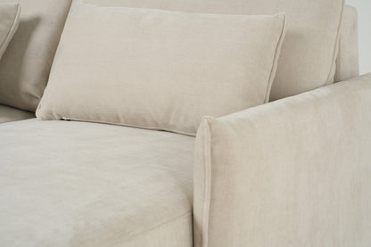 Model 12 Sofa Bed with Storage 3 Seater Left Chaise, Chalk