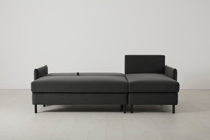 Model 12 Sofa Bed with Storage 3 Seater Right Chaise, Charcoal