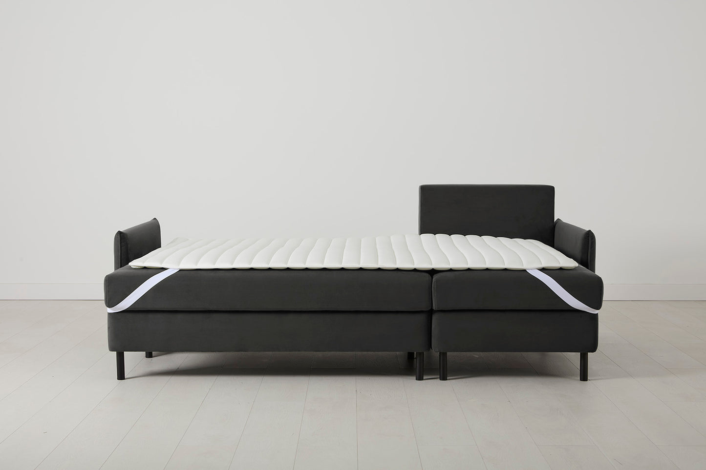 Model 12 Sofa Bed with Storage 3 Seater Right Chaise, Charcoal