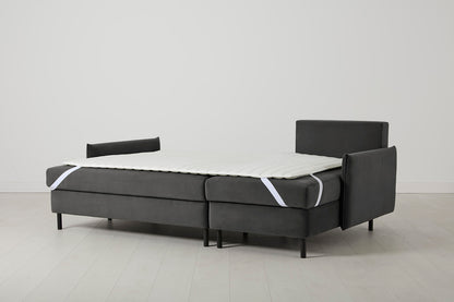 Model 12 Sofa Bed with Storage 3 Seater Right Chaise, Charcoal