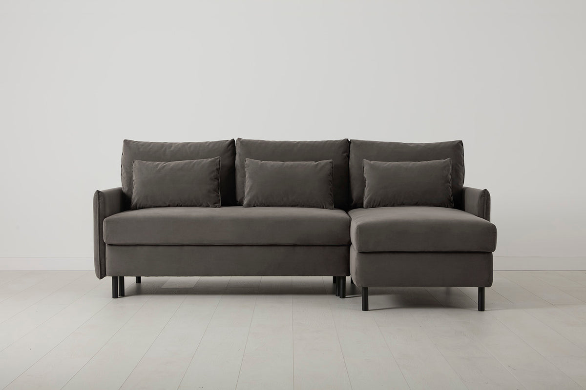 Model 12 Sofa Bed with Storage 3 Seater Right Chaise, Elephant