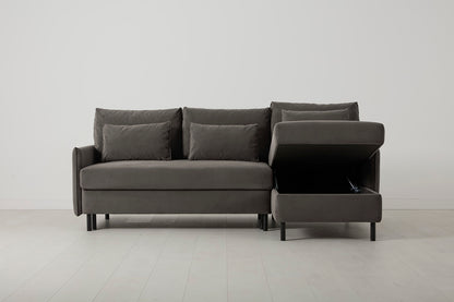 Model 12 Sofa Bed with Storage 3 Seater Right Chaise, Elephant