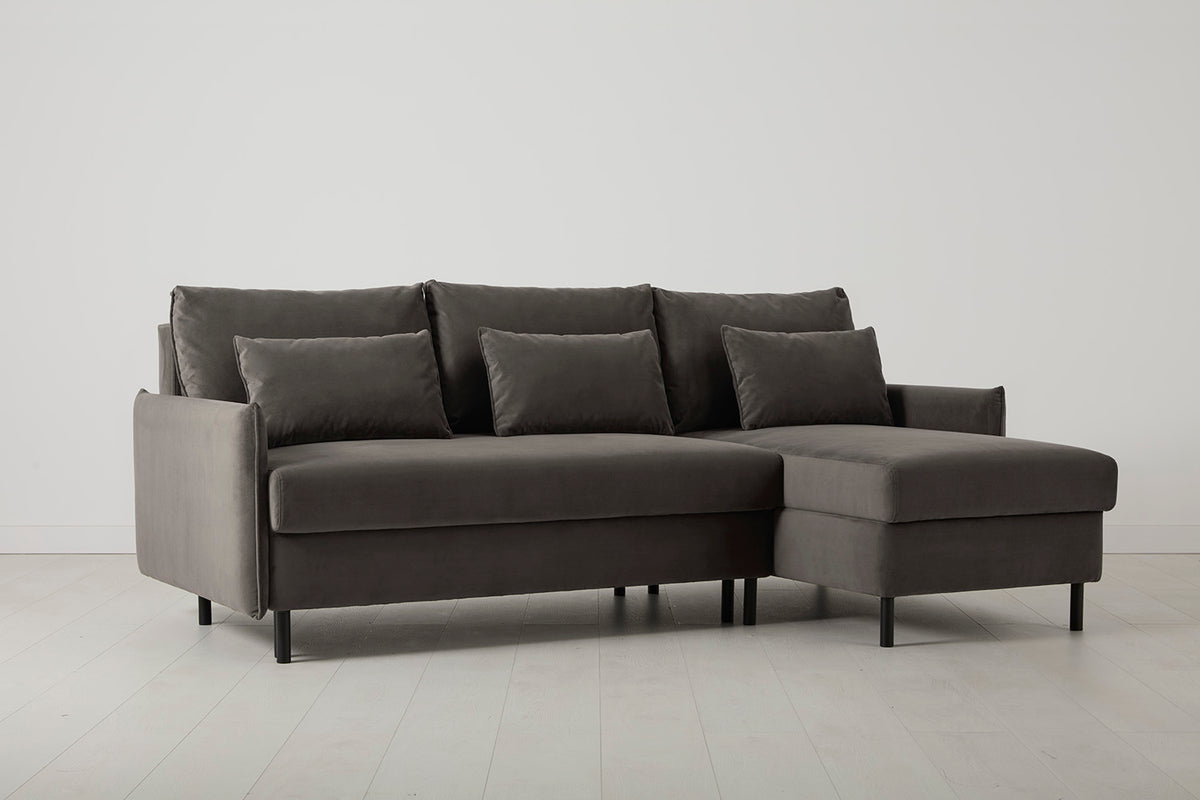 Model 12 Sofa Bed with Storage 3 Seater Right Chaise, Elephant