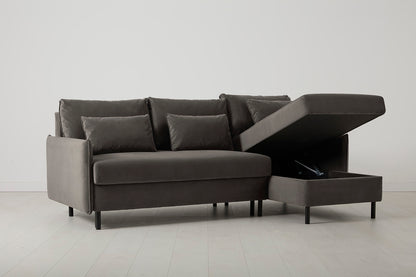 Model 12 Sofa Bed with Storage 3 Seater Right Chaise, Elephant