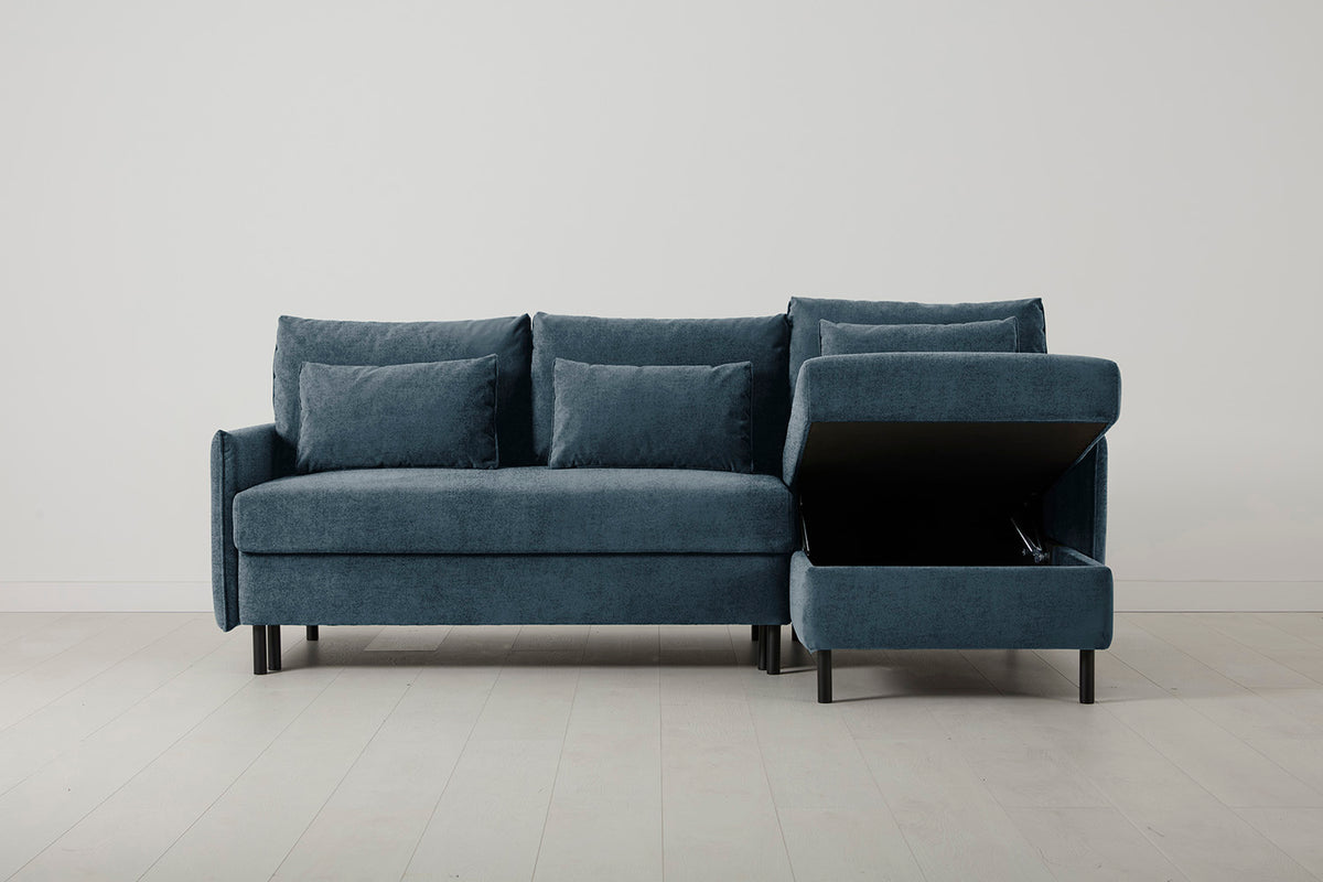 Model 12 Sofa Bed with Storage 3 Seater Right Chaise, Hydro