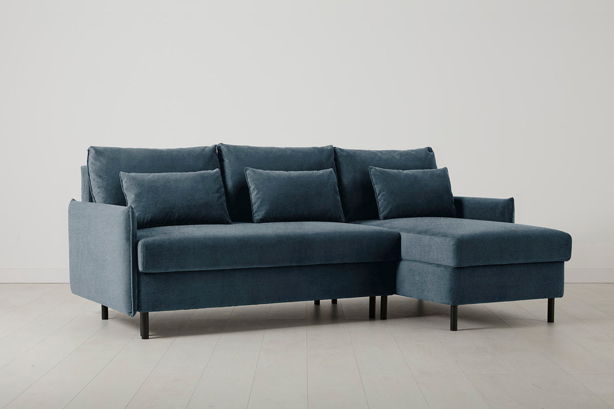 Model 12 Sofa Bed with Storage 3 Seater Right Chaise, Hydro