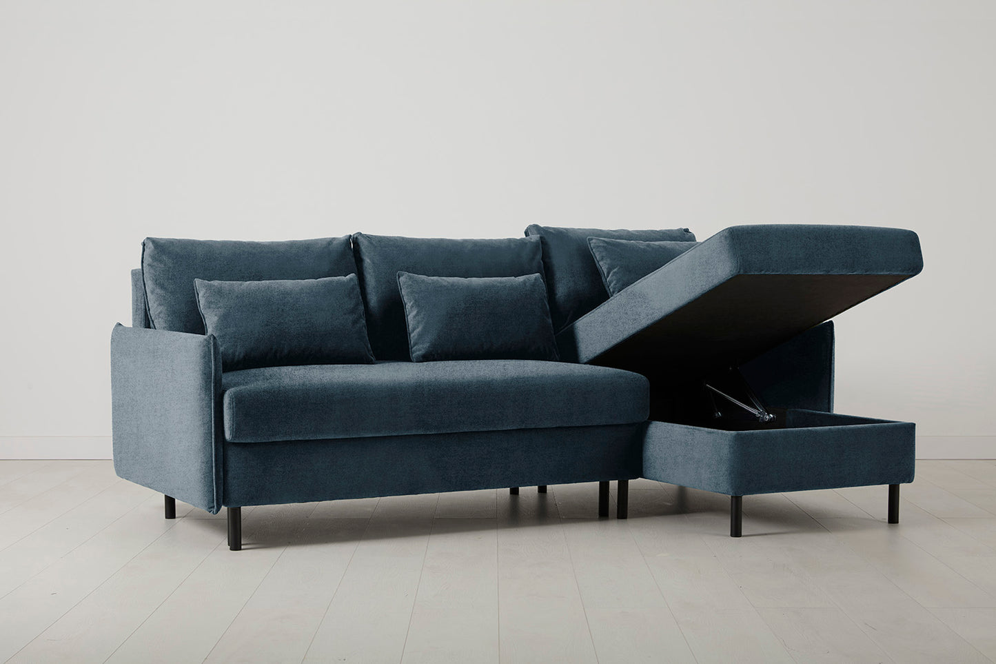 Model 12 Sofa Bed with Storage 3 Seater Right Chaise, Hydro