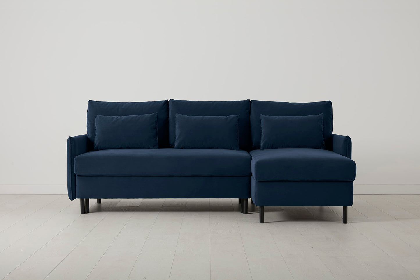 Model 12 Sofa Bed with Storage 3 Seater Right Chaise, Indigo