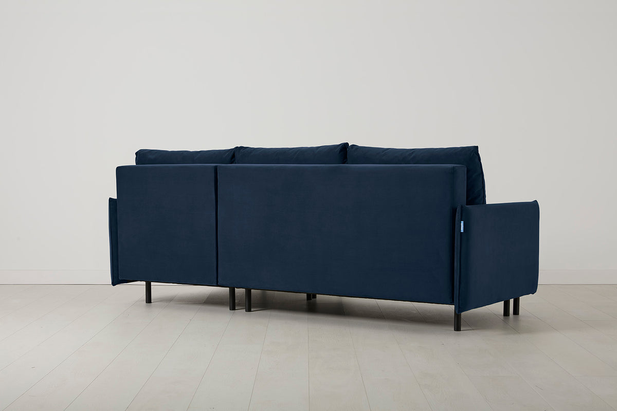 Model 12 Sofa Bed with Storage 3 Seater Right Chaise, Indigo