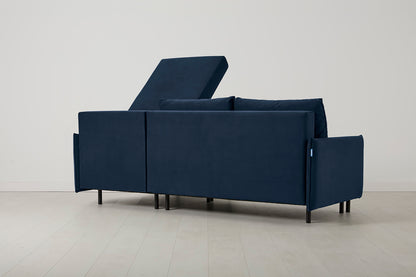 Model 12 Sofa Bed with Storage 3 Seater Right Chaise, Indigo