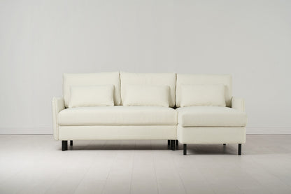 Model 12 Sofa Bed with Storage 3 Seater Right Chaise, Ivory