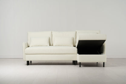 Model 12 Sofa Bed with Storage 3 Seater Right Chaise, Ivory