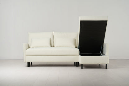 Model 12 Sofa Bed with Storage 3 Seater Right Chaise, Ivory