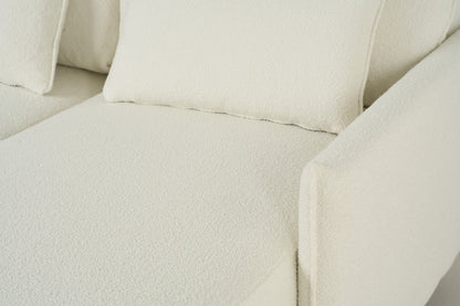 Model 12 Sofa Bed with Storage 3 Seater Right Chaise, Ivory
