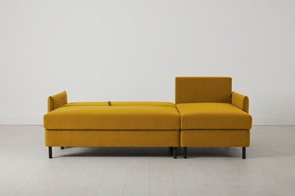 Model 12 Sofa Bed with Storage 3 Seater Right Chaise, Mustard