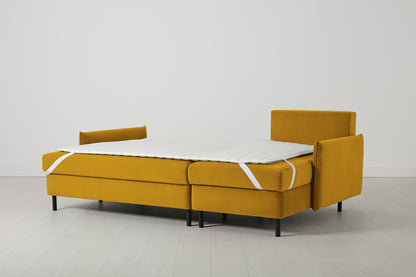 Model 12 Sofa Bed with Storage 3 Seater Right Chaise, Mustard