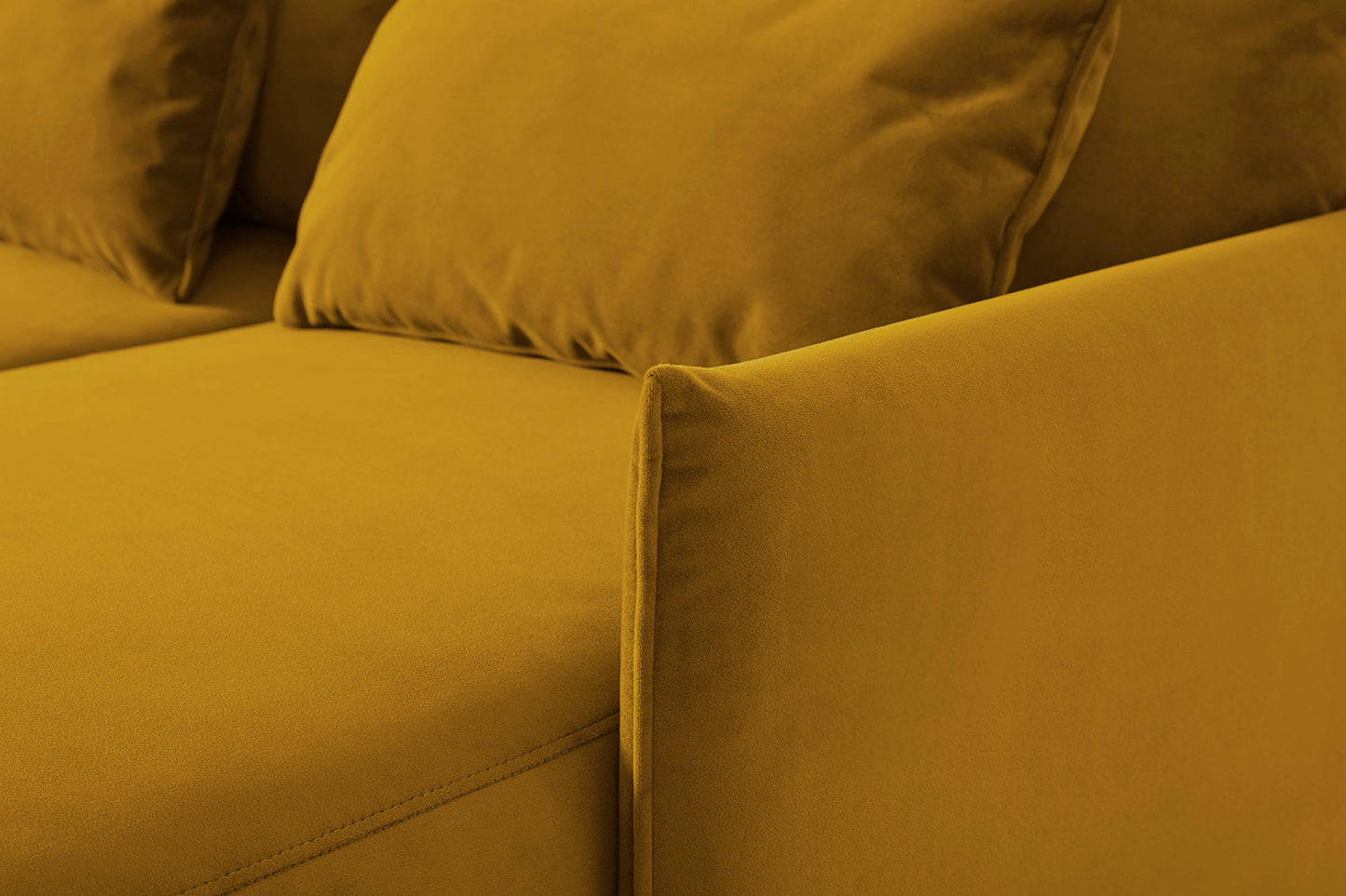 Model 12 Sofa Bed with Storage 3 Seater Left Chaise, Mustard