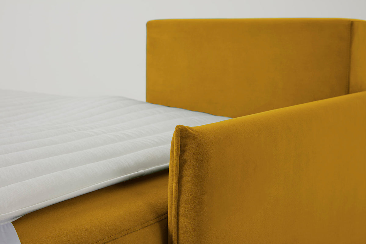 Model 12 Sofa Bed with Storage 3 Seater Left Chaise, Mustard