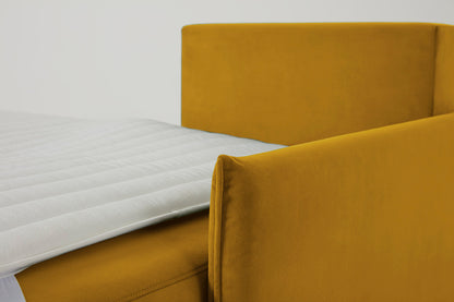 Model 12 Sofa Bed with Storage 3 Seater Left Chaise, Mustard