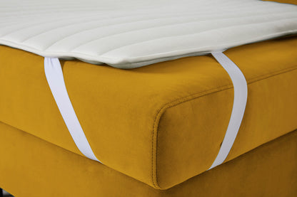 Model 12 Sofa Bed with Storage 3 Seater Left Chaise, Mustard