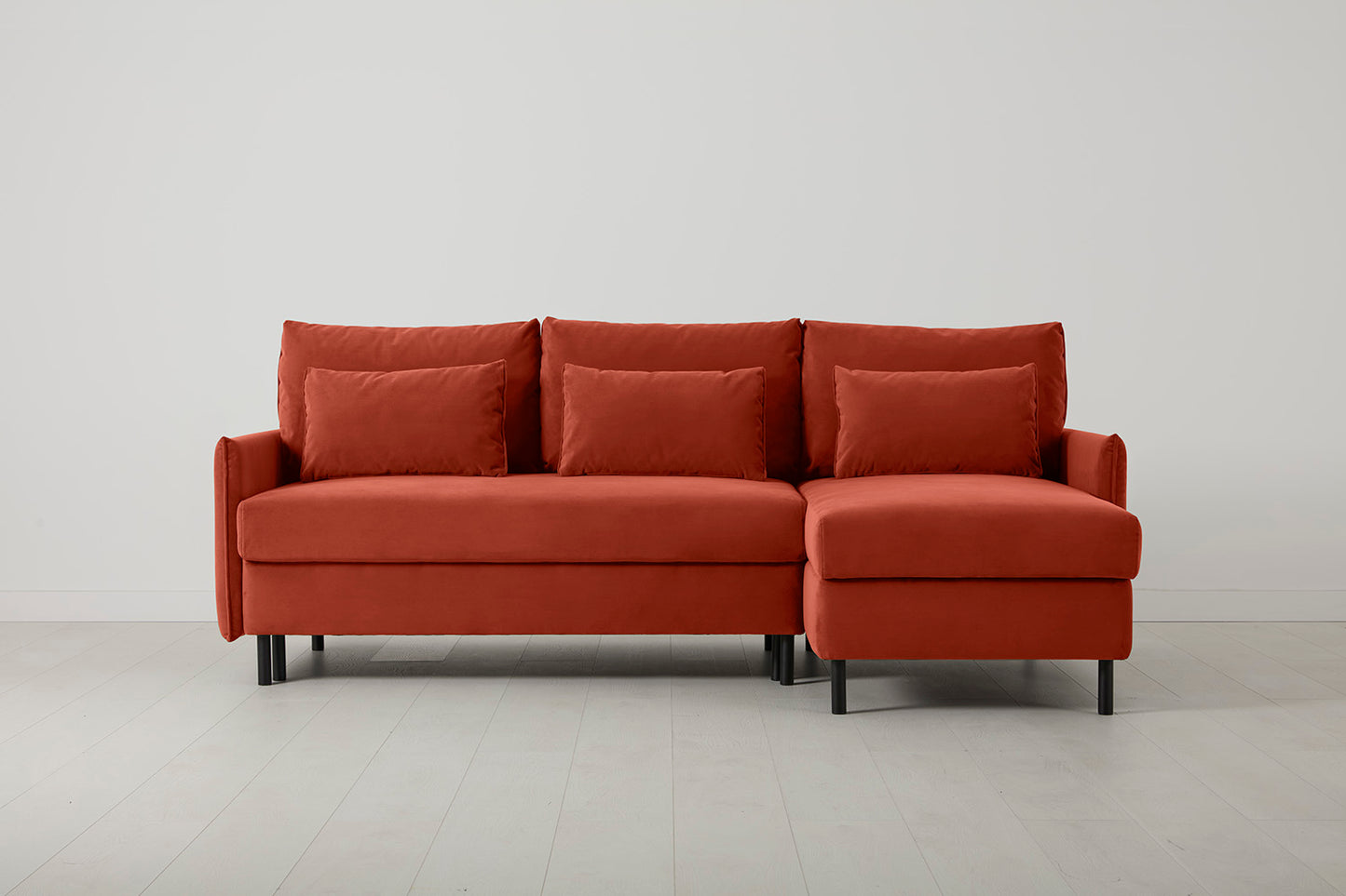 Model 12 Sofa Bed with Storage 3 Seater Right Chaise, Paprika