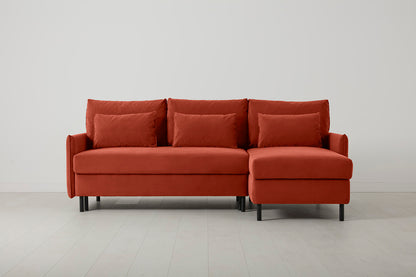 Model 12 Sofa Bed with Storage 3 Seater Right Chaise, Paprika