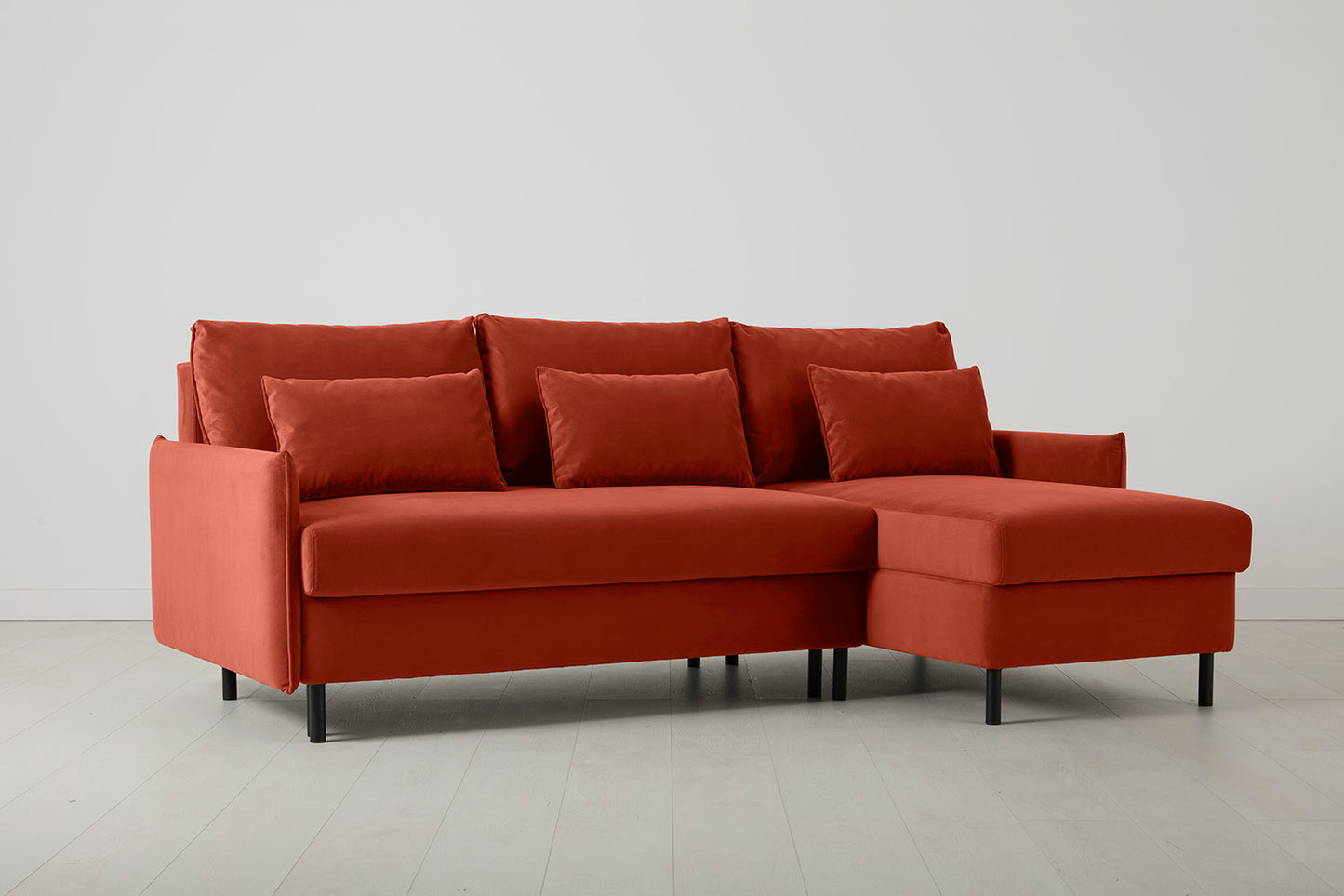 Model 12 Sofa Bed with Storage 3 Seater Right Chaise, Paprika