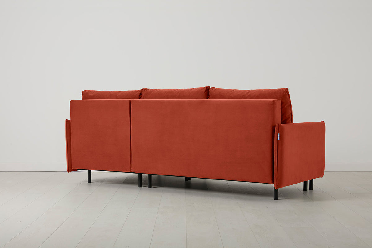 Model 12 Sofa Bed with Storage 3 Seater Right Chaise, Paprika